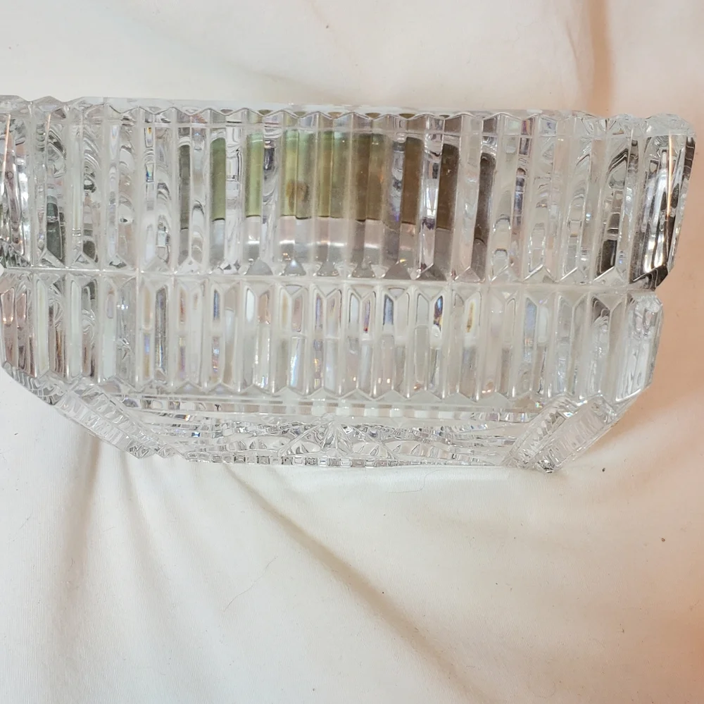 Waterford Crystal Desk Clock - Elegant White and Silver Design Mantle Shelf EUC